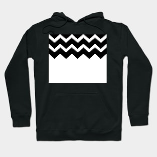 Zigzag geometric pattern - black and white. Hoodie